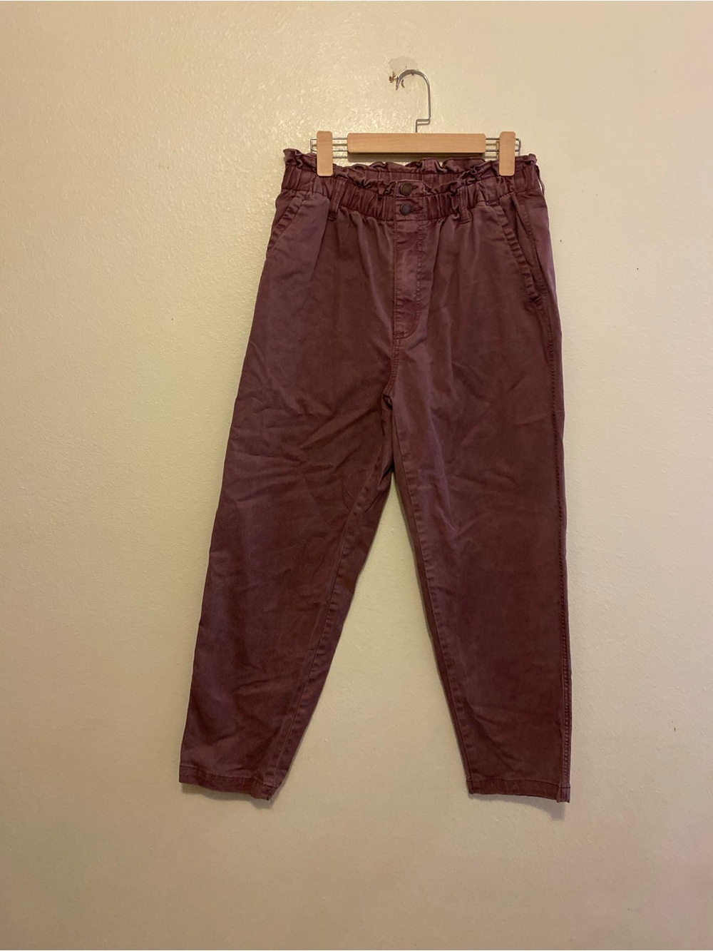 Universal Thread Men's Paperbag Waist Chinos in Burgundy